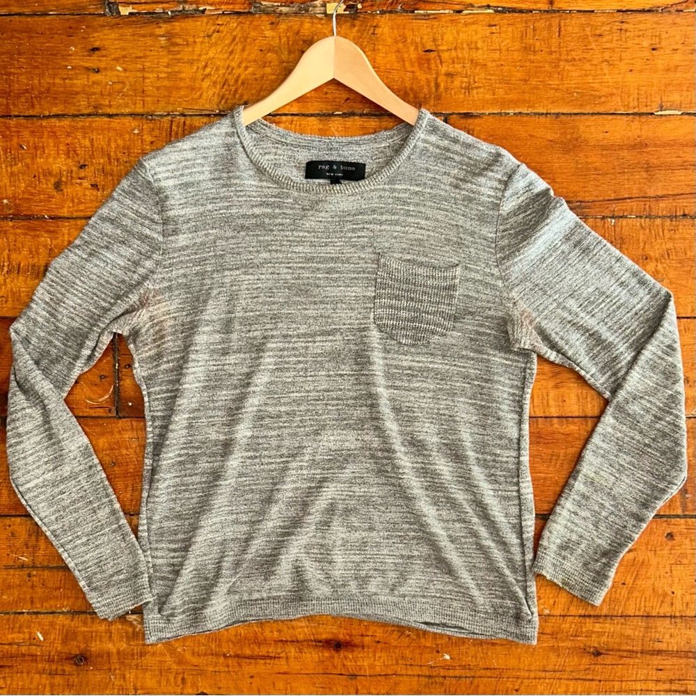 Knit rag and bone men’s sweater, long sleeve